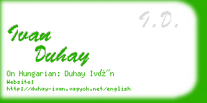 ivan duhay business card